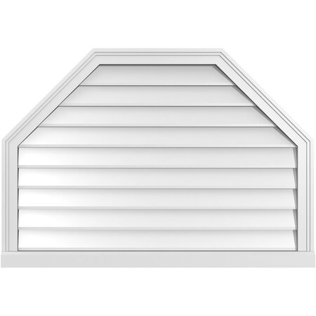 Ekena Millwork Octagonal Top Surface Mount PVC Gable Vent w/ 2"W x 2"P Brickmould Sill Frame, 40"W x 28"H GVPOT40X2803SN